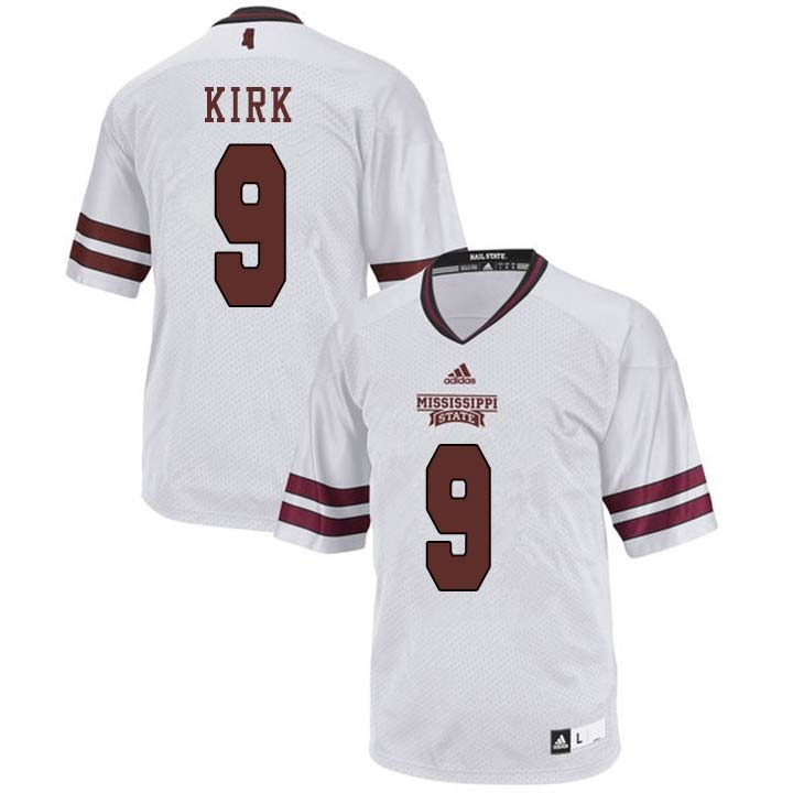 Men #9 Rip Kirk Mississippi State Bulldogs College Football Jerseys Sale-White